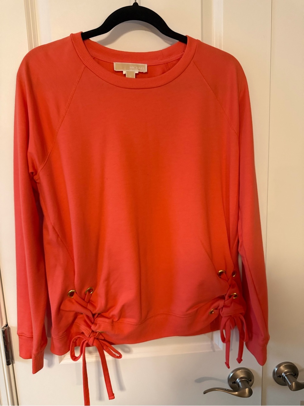 MICHAEL Michael Kors Coral Long-Sleeve Tie-Hem Lightweight M